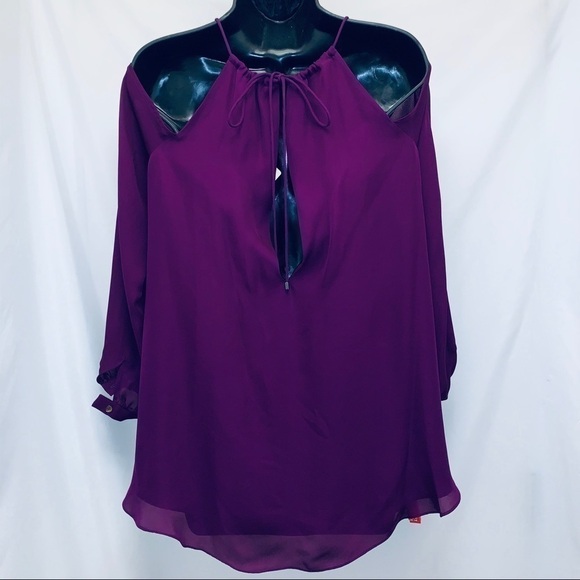 HAUTE Hippie Cold-Shoulder Blouse NWT Size Medium - Picture 6 of 9